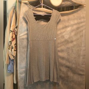 GUESS fit and flare grey dress cross cross back NWOT